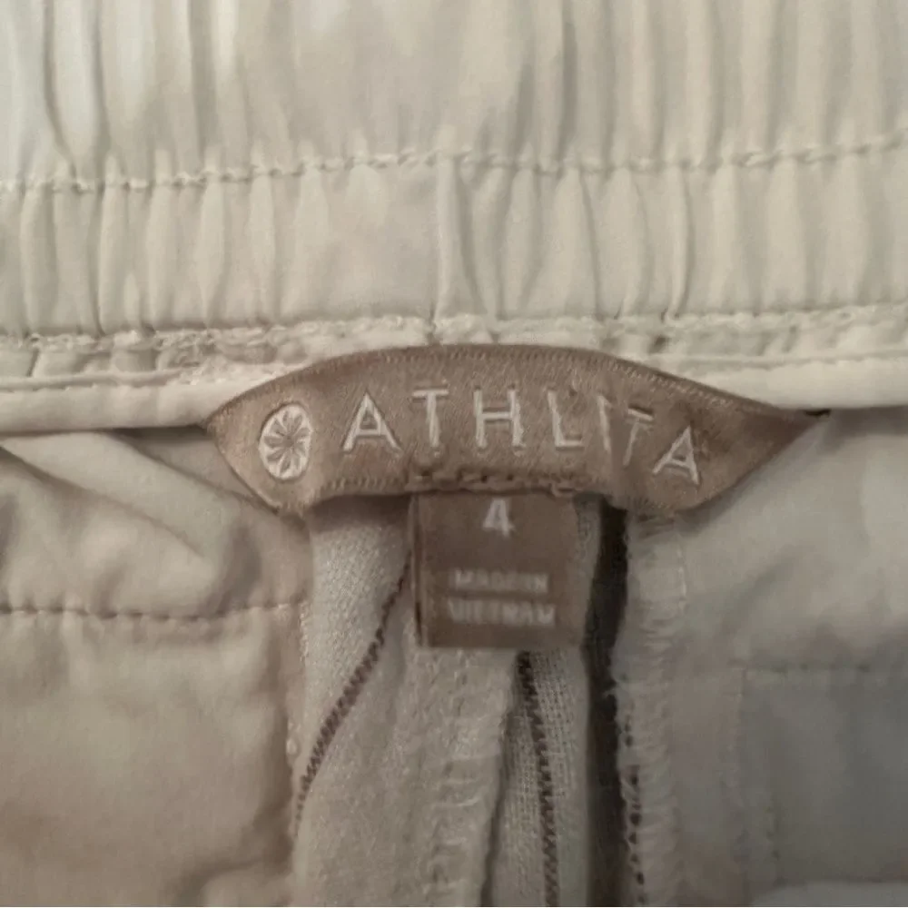 Athleta Linen Striped Bali Crop Pants Size 4